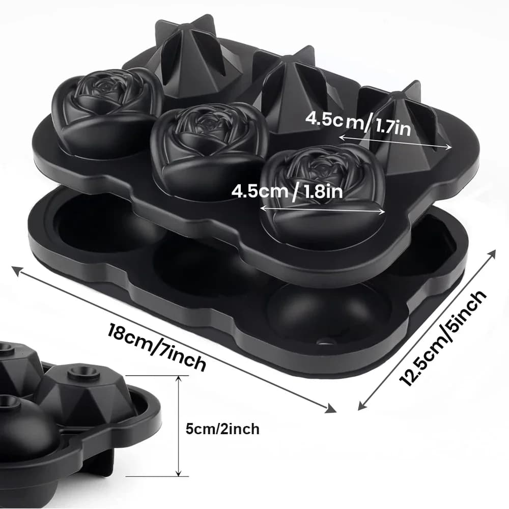 Plateau à glaçons rose à 6 cavités avec entonnoir